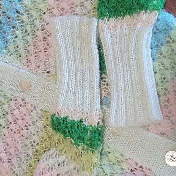 Womens Free People green, blue, pink, button down sweater in size small - Picture 7 of 7